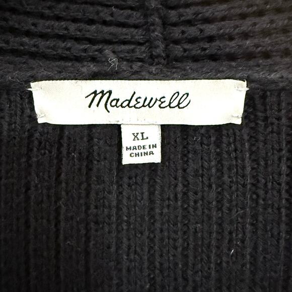 Madewell black Nolan Ribbed open front cozy cardigan sweater size XL - Picture 3 of 7